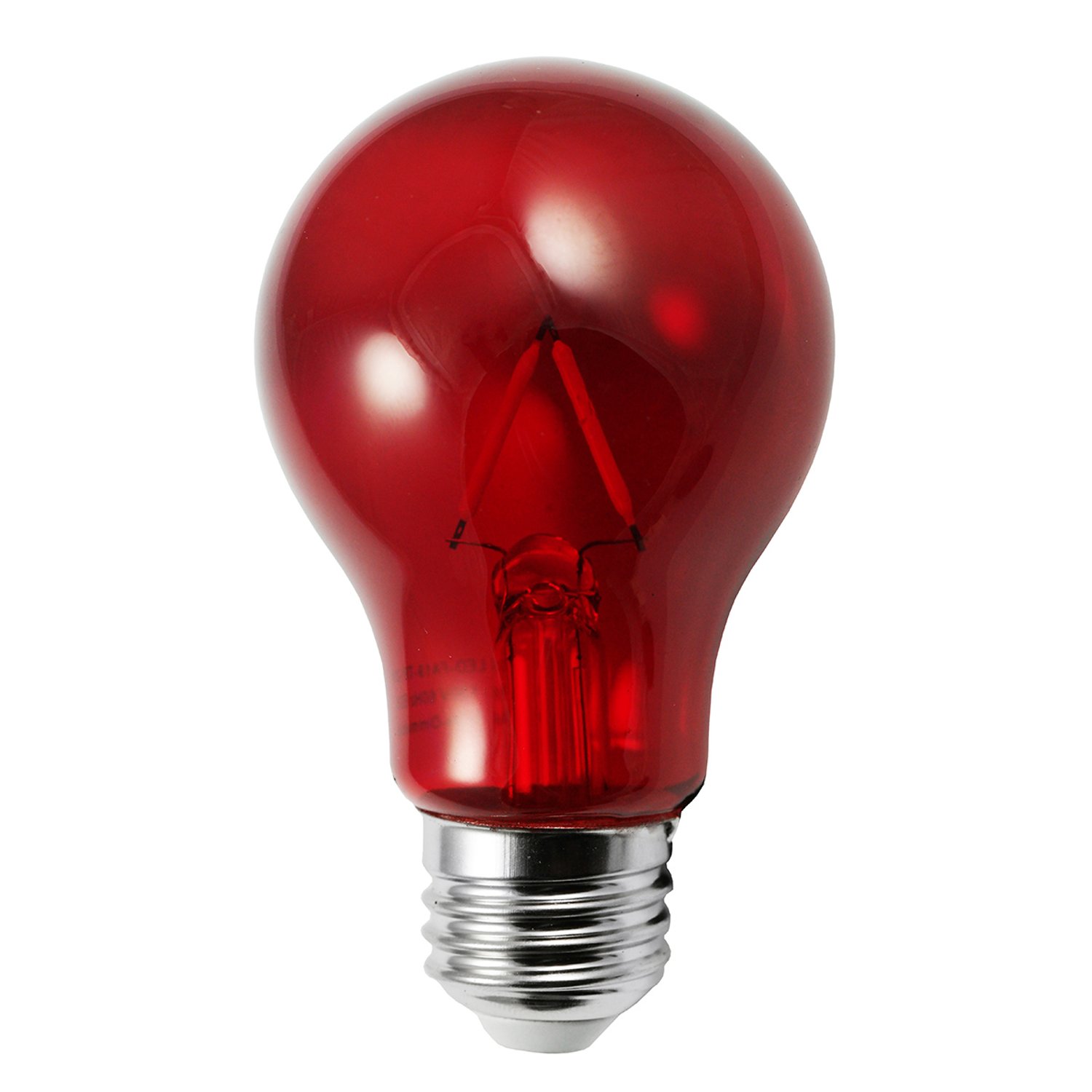 LED A19 Red Transparent Glass - LED-FA19-TR-2W - Norman Lamps