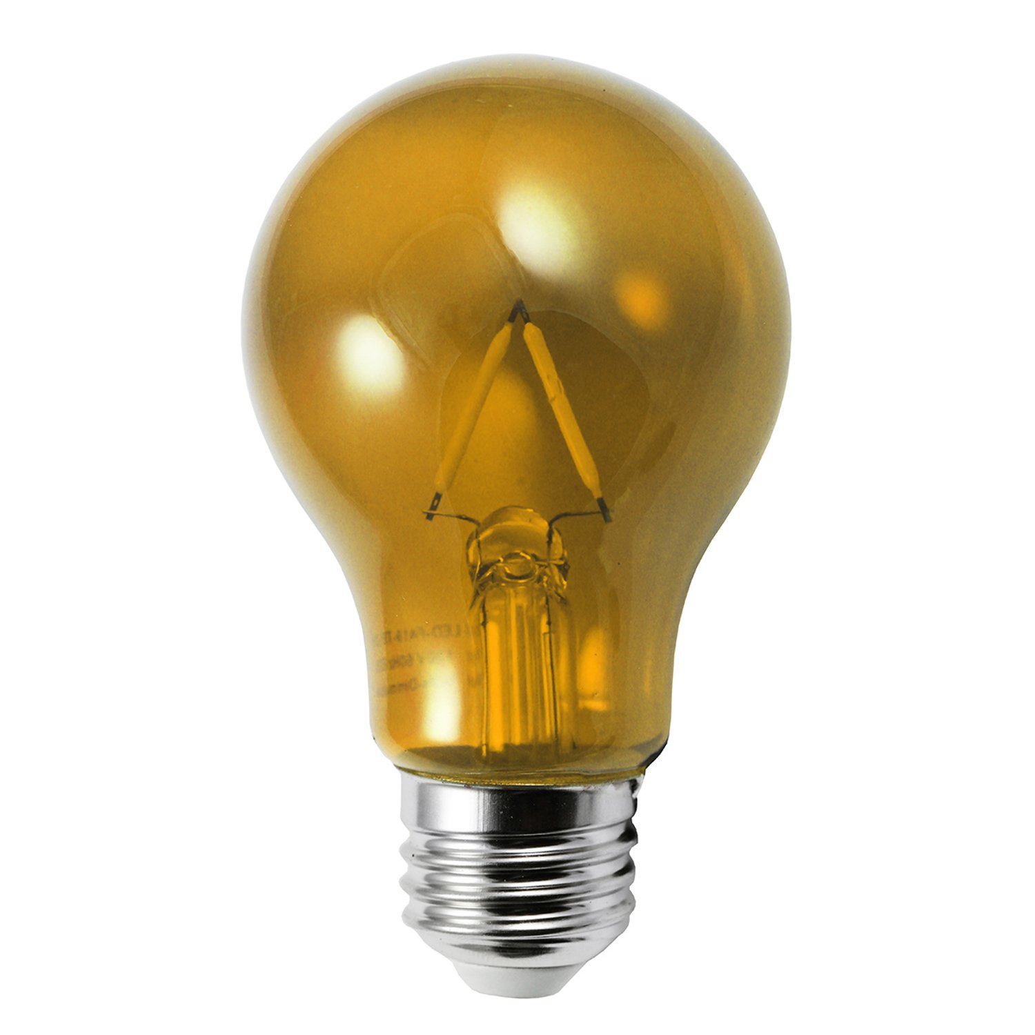 LED A19 Yellow Transparent Glass - LED-FA19-TY-2W - Norman Lamps