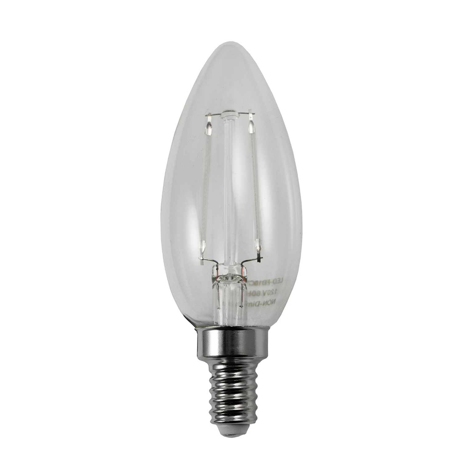 LED-FB10CT-FB-2W Blue Filament Bulb Chandelier type E12 Candelabra Base Lights Up BLUE - LED-FB10CT-FB-2 - Norman Lamps