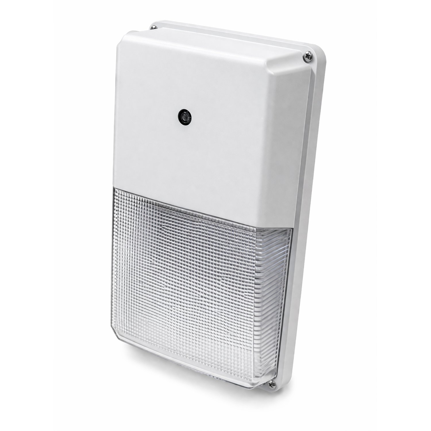 1950 Max Lumen - White - 15W Max - Wattage and Color Selectable - White LED Mini Wall Pack Fixture - With Photo Cell - MWP-15S-UNV-WHT - Norman Lamps
