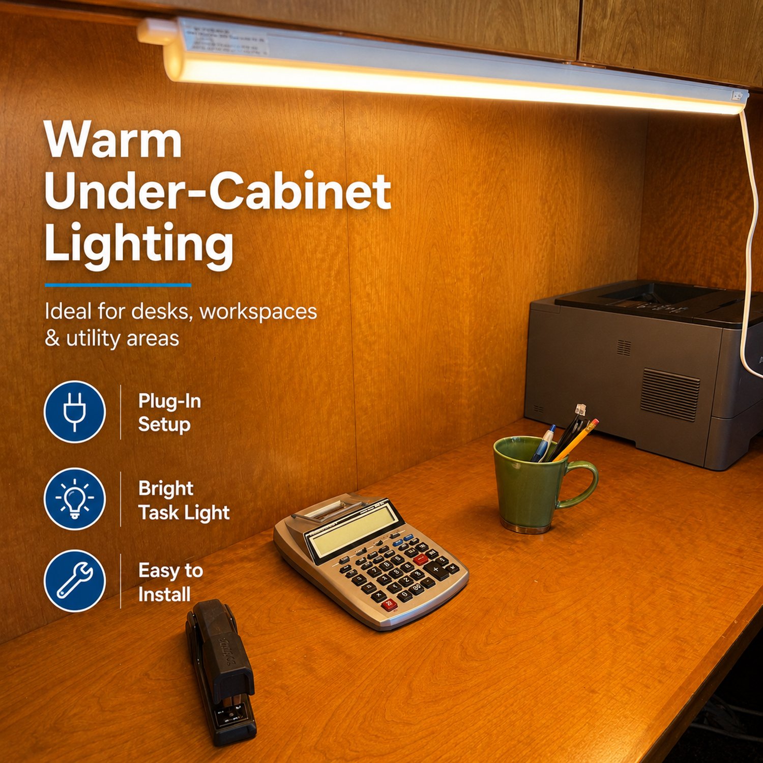 N1238-4W-3K 3000K Warm-White T5 Undercabinet Fixture - T5 LED Tube