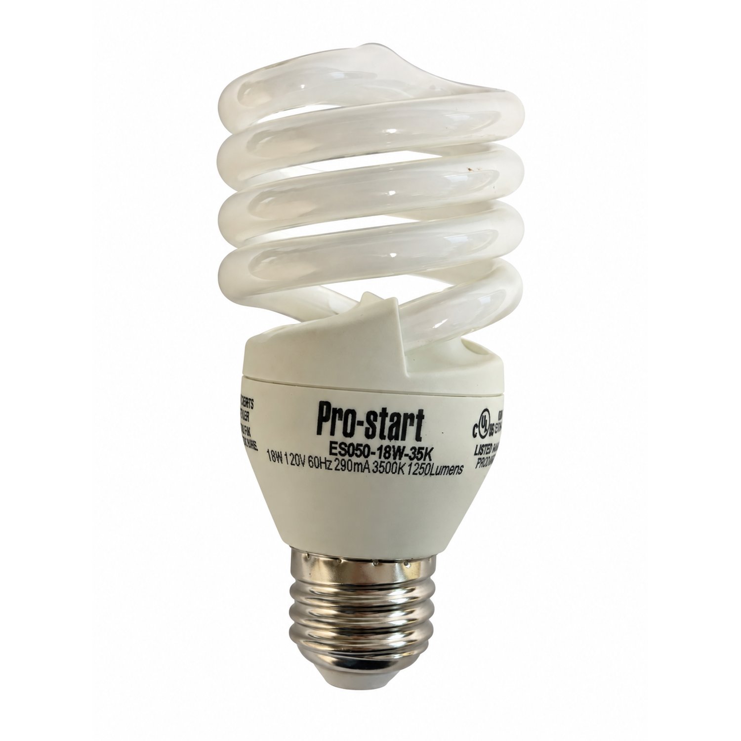 ES051-18W-35K - 35K 1,250 Lumens Spiral Twist CFL E26 - 18 Watts - Replaces 75W with 18W - Compact Fluorescent Sprial Twist - ES051-18W-35K - Norman Lamps