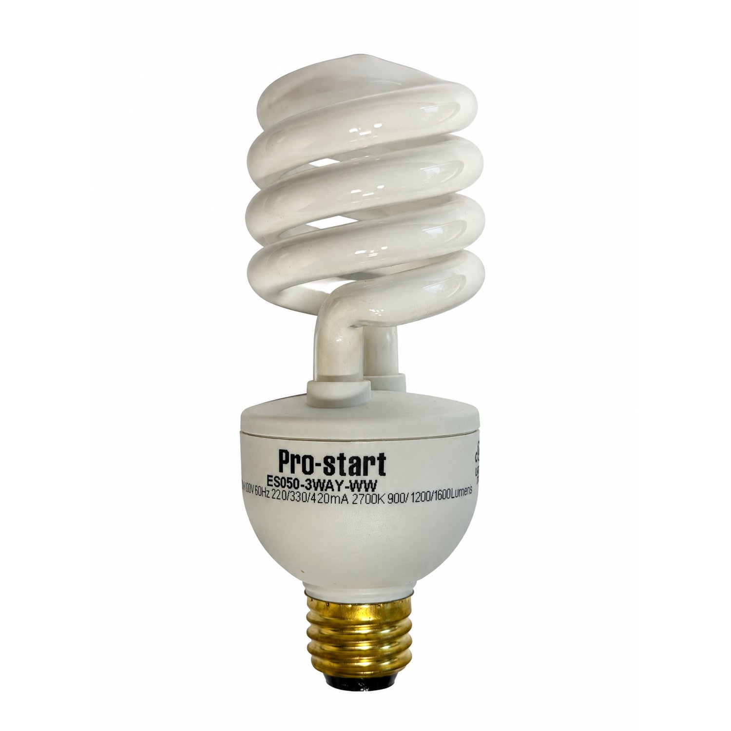 ES050-3WAY-WW - 2700K Spiral Twist CFL - 13W/20w/25w 3 Way - 900/1200/1600 Lumens - Compact Fluorescent CFL - E26 Medium - ES050-3WAY-WW - Norman Lamps