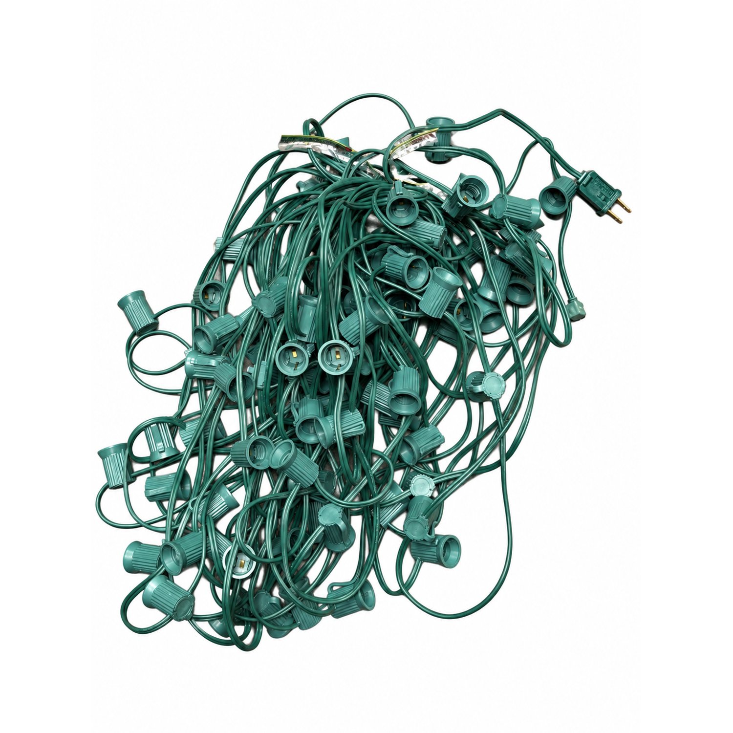 100 ft. C9 E17  Intermediate Base String Light Cord Green Wire 12 in. Socket Spacing E17/G/10012 - Chirsmtas Holiday String - E17/G/10012 - Norman Lamps