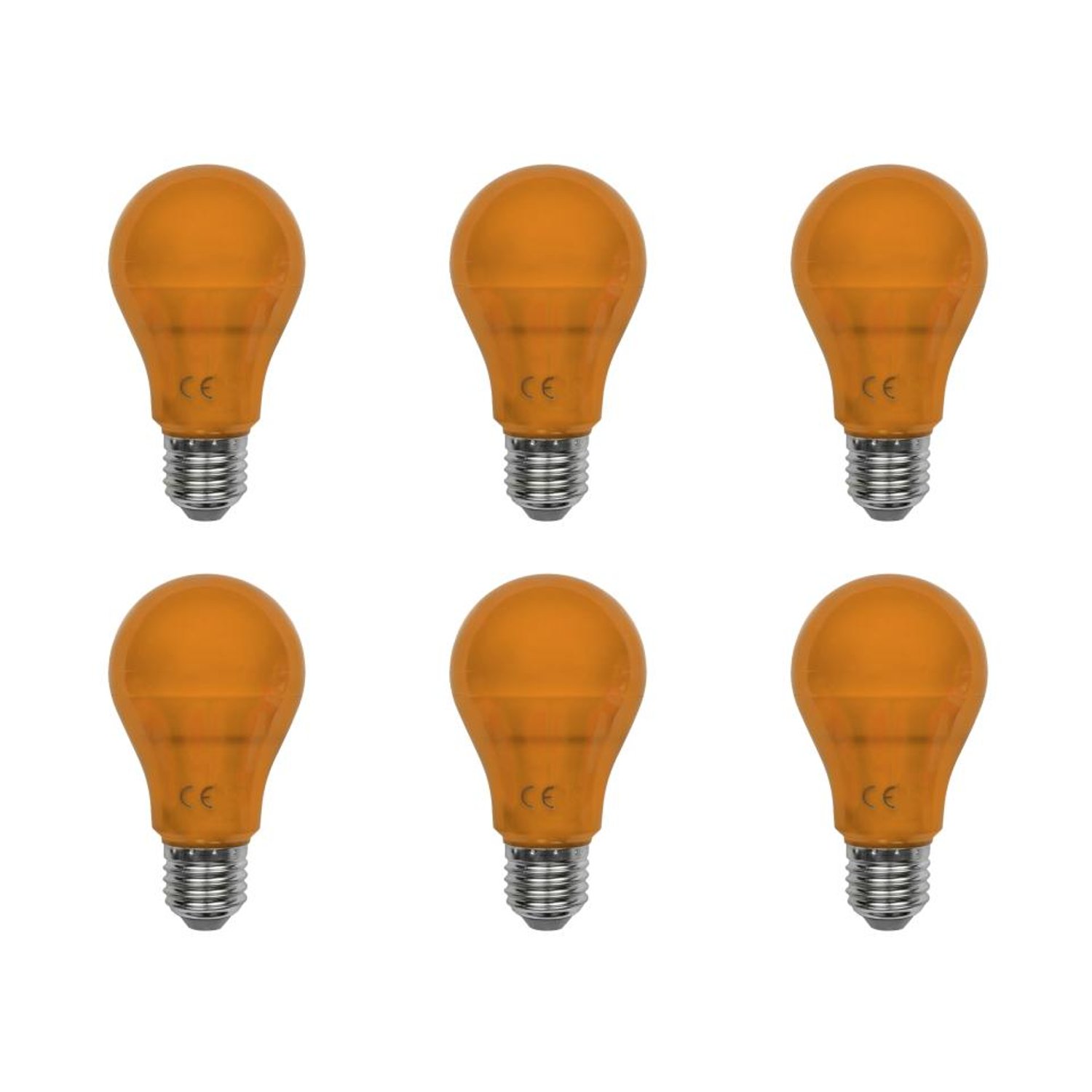 LED-A19-5W-AMBER 6PK - LED-A19-5W-A/O-6PK - Norman Lamps
