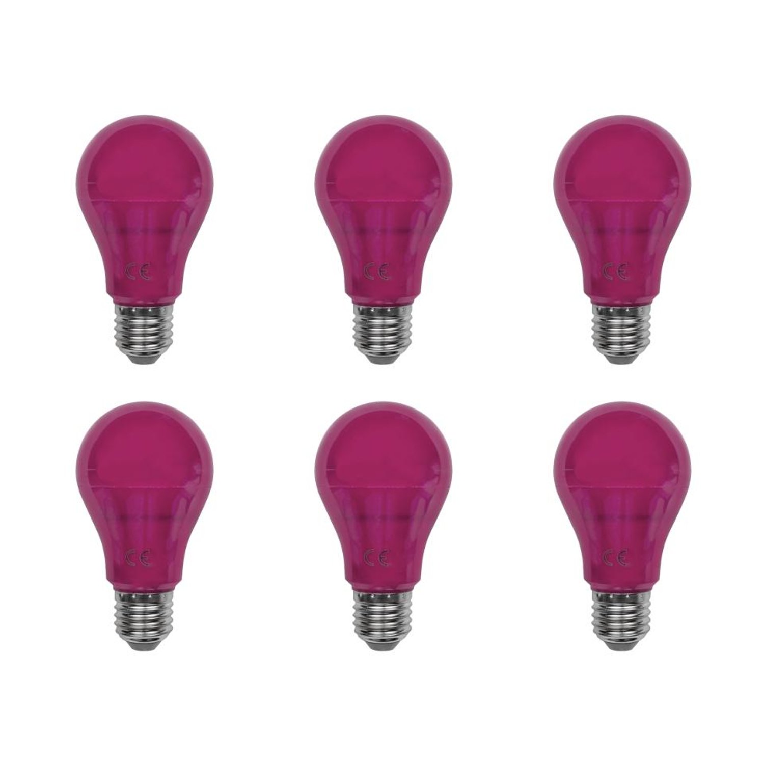 LED-A19-5W-PINK 6PK - LED-A19-5W-PINK 6PK - Norman Lamps