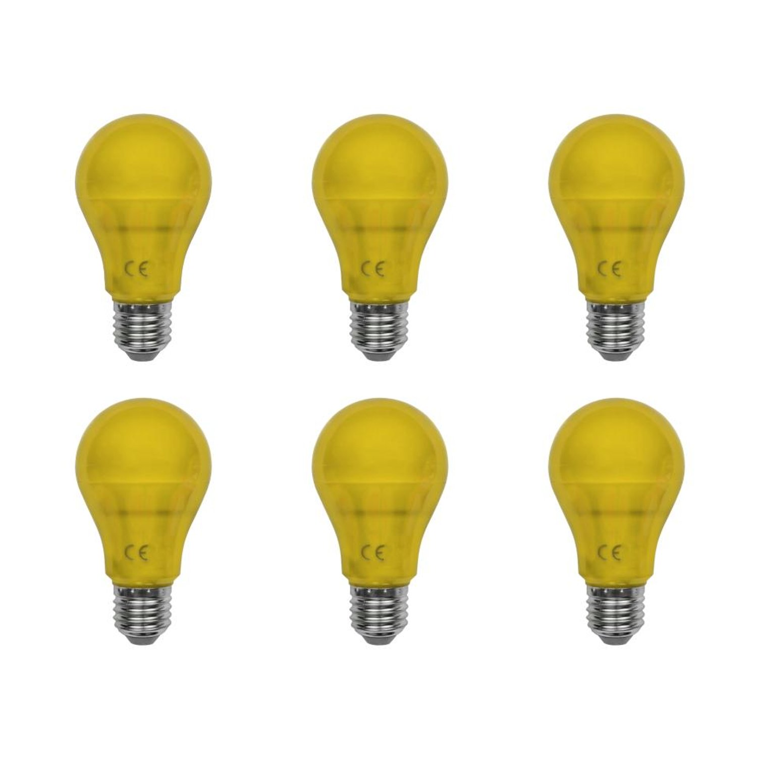 LED-A19-5W-YELLOW 6PK - LED-A19-5W-YEL-6PK - Norman Lamps