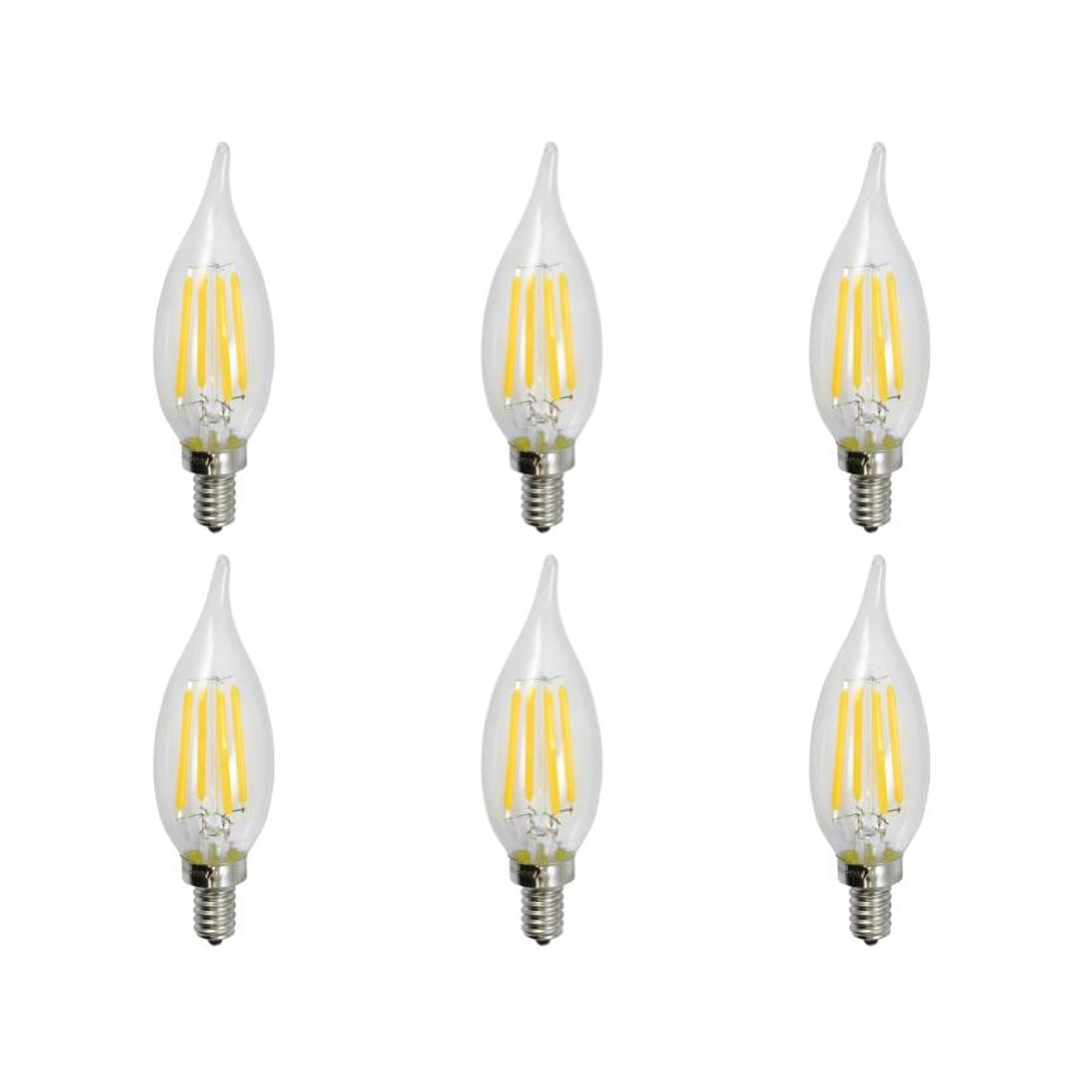 LED-FB10CFCD-4W Flame-Tip 2700K 6 PACK - LED-FB10CFCD-4W-6PK - Norman Lamps