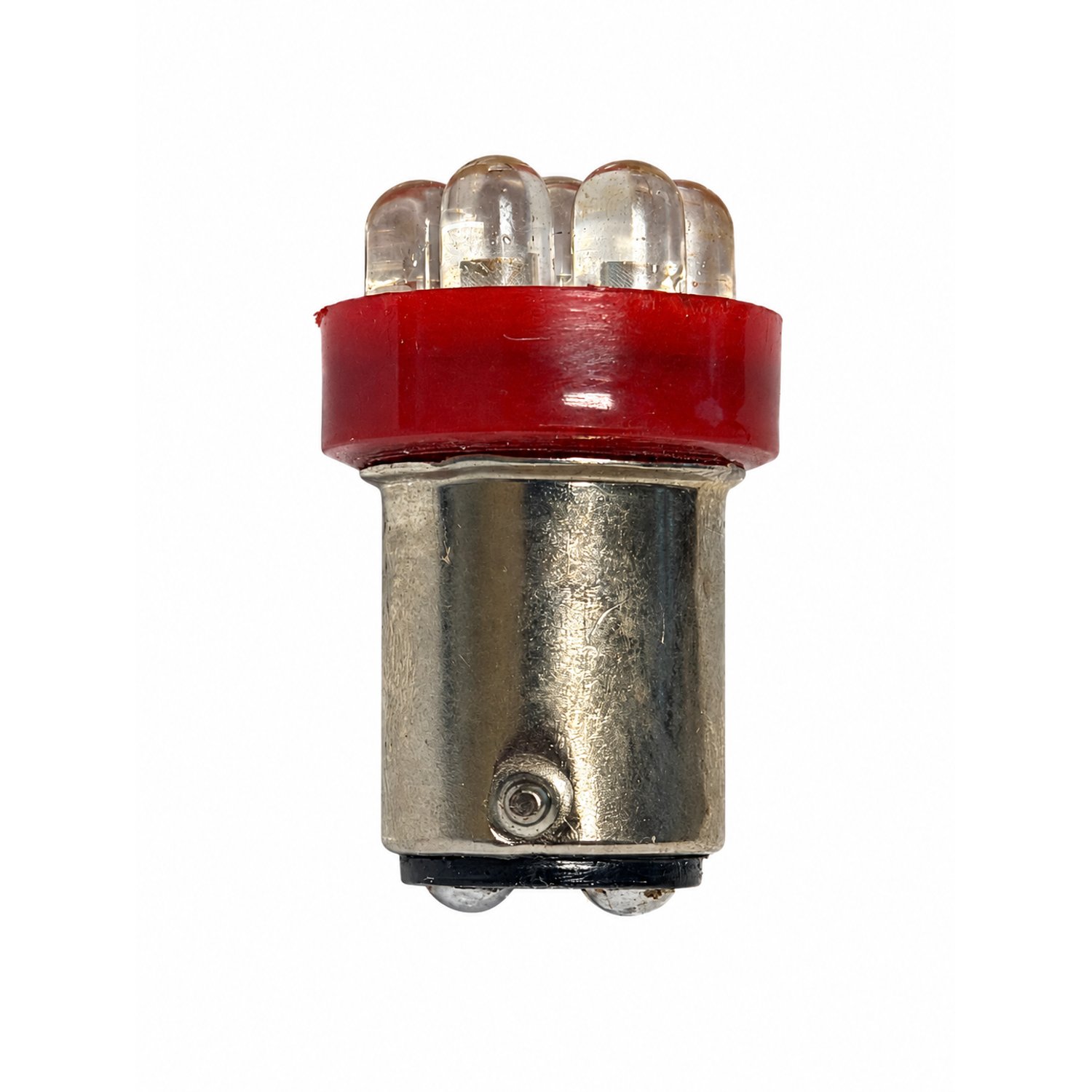 7 Cluster RED 120 Volt BA15D LED - 1.25 Inch Length x .80 Inch Diameter - LED-6S6-120-DCR - Red LED - 120V - BA15D Double contact Base - Replaces 6S6, 15T7, 25T8 types - LED-6S6-120-DCR - Norman Lamps