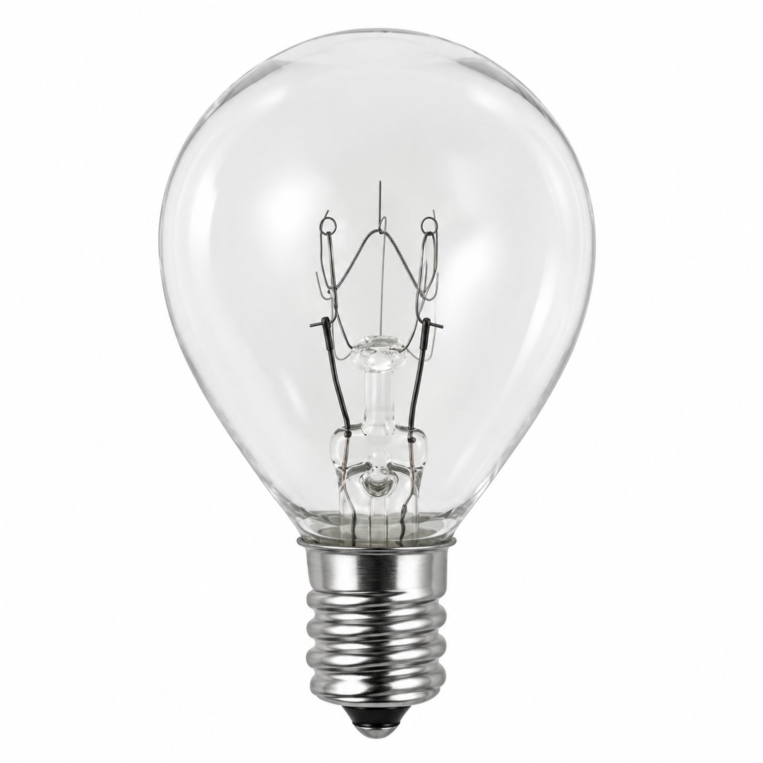 7.5 Watt 130V -  S11 Globe 1.38" Inch Diameter - E12 Candelabra Screw 130V -   7 Watt 7W Decorative - 7.5S11-130V-CS - 1.38" Inch Diameter - 7.5W 130V - Decorative Incandescent Bulb - - 7.5S11-130V-CS - Norman Lamps