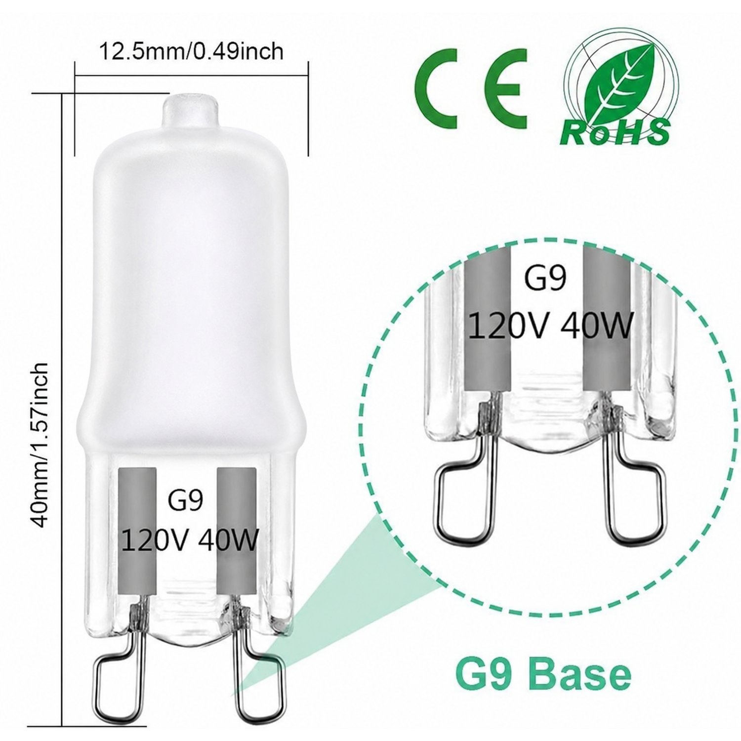 Q40G9-120V - Line Voltage 2-Pin Frosted glass