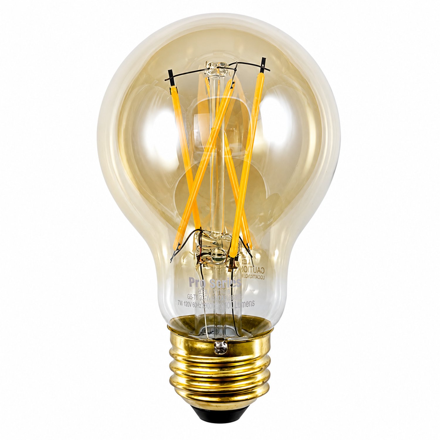 LED-FA19D-7W-24K Warm White 2400K Amber Glass - LED-FA19D-7W-24 - Norman Lamps