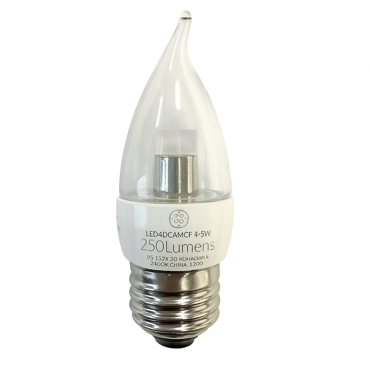 LED4D/CAM/CF/24 GE Brand 89935 CLEAR   4.5 Watt 250 Lumens E26 Base - LED4D/CAM/CF/24 - Norman Lamps