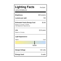 LED-A19OMNI-5K 4 PACK Pure-White 5000K - 60 Watt Equal 800 Lumens 4 PACK LED-A19OMNI-5K 4 PACK Pure-White 5000K - 60 Watt Equal 800 Lumens 4 PACK - LED-A19OMNI-5K-4PK - Norman Lamps
