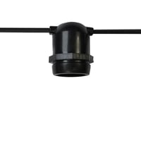 104 ft. E26 Medium Base String Light Cord Black Wire 24 in. Socket Spacing 50 Inline Sockets Plug on One End 120V UL E26/B/5024 - E26/B/5024 - Norman Lamps
