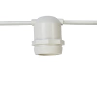 104 ft. E26 Medium Base String Light Cord White Wire Molded Stringer and Sockets UL 120V E26/W/5024 - E26/W/5024 - Norman Lamps