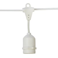 37.5 ft. E26 Medium Base String Light Cord White Wire 5 in. Suspended Sockets Molded Stringer UL 120V E26/W/2518-S 37.5 ft. E26 Medium Base String Light Cord White Wire 5 in. Suspended Sockets Molded Stringer UL 120V E26/W/2518-S - E26/W/2518-S - Norman Lamps