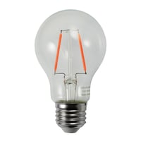 200 Lumens 2 Watt Red LED A19 Filament Light Bulb E26 Medium Base Non-Dimmable 120V LED-FA19-RF-2W 200 Lumens 2 Watt Red LED A19 Filament Light Bulb E26 Medium Base Non-Dimmable 120V LED-FA19-RF-2W - LED-FA19-RF-2W - Norman Lamps