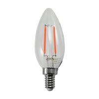 200 Lumens 2 Watt Red LED B10 Filament Light Bulb E12 Candelabra Base 120V LED-FB10CT-FR-2W - LED-FB10CT-FR-2 - Norman Lamps