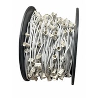 500 ft. E12 Candelabra Base String Light Cord White Wire 12 in. Socket Spacing No End Plugs E12/W/50012 - E12/W/50012 - Norman Lamps