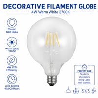 LED G40 4W E26 LED-FG40DIM-4W Warm-White 2700K - LED-FG40DIM-4W - Norman Lamps