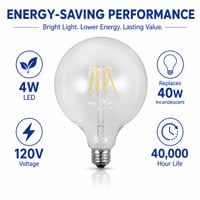 LED G40 4W E26 LED-FG40DIM-4W Warm-White 2700K - LED-FG40DIM-4W - Norman Lamps