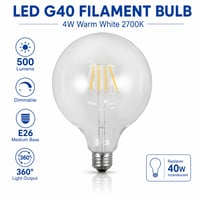 LED G40 4W E26 LED-FG40DIM-4W Warm-White 2700K - LED-FG40DIM-4W - Norman Lamps