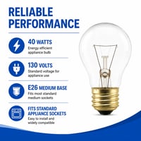 40A15/CL 6 PACK 130V Clear Appliance Bulb 40W - 40A15CL-6PK - Norman Lamps
