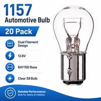 20 Pack 1157 Miniature Bulb 12.8V/12.8V - 27W/8W Double Filament 20 Pack 1157 Miniature Bulb 12.8V/12.8V - 27W/8W Double Filament - 1157-20pk - Norman Lamps