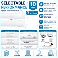 LED-T838-2PC-SEL-10Pack  8 Foot LED Tube - 2 piece for easy shipment - Operates without ballast- Select Power and CCT - LED-T838-2P-SEL - Norman Lamps