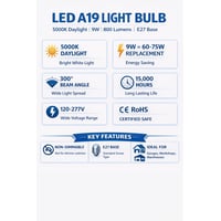 LED-A19OM-UV-5K Pure-White 120-277V 4PK LED-A19OM-UV-5K Pure-White 120-277V 4PK - LED-A19OM-UV-5K-4PK - Norman Lamps