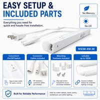 12-Inch Linkable LED Under Cabinet Light Fixture – 4W, 3000K Warm-White, 340 Lumens – N1238-4W-3K 12-Inch Linkable LED Under Cabinet Light Fixture – 4W, 3000K Warm-White, 340 Lumens – N1238-4W-3K - N1238-4W-3K - Norman Lamps