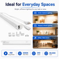 12-Inch Linkable LED Under Cabinet Light Fixture – 4W, 3000K Warm-White, 340 Lumens – N1238-4W-3K 12-Inch Linkable LED Under Cabinet Light Fixture – 4W, 3000K Warm-White, 340 Lumens – N1238-4W-3K - N1238-4W-3K - Norman Lamps