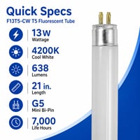6 PACK F13T5-CW 6 PACK F13T5-CW - F13T5-CW-6pk - Norman Lamps