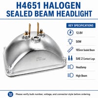 H4651  Halogen Sealed Beam Headlight - SB-H4651 - Norman Lamps