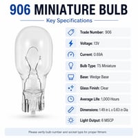 20 PACK 906 Miniature bulb 6v - 906-20pk - Norman Lamps