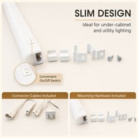 22-Inch Linkable LED Under Cabinet Light Fixture – 8W, 5000K Daylight, 680 Lumens – N1238-8W-5K 22-Inch Linkable LED Under Cabinet Light Fixture – 8W, 5000K Daylight, 680 Lumens – N1238-8W-5K - N1238-8W-5K - Norman Lamps