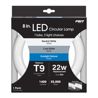 1400 Lumens 15 Watt 3500K/4000K/6500K SEL 8 in. LED T9 Circline Light Tube 4-Pin Type A Ballast Compatible Non-Dimmable FC8/3CCT/LED 1400 Lumens 15 Watt 3500K/4000K/6500K SEL 8 in. LED T9 Circline Light Tube 4-Pin Type A Ballast Compatible Non-Dimmable FC8/3CCT/LED - FC8/3CTT/LED - Norman Lamps