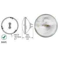 H5001 Sealed Beam 12.8V 50W Halogen High Beam - SB-H5001 - Norman Lamps