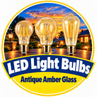 6 Pack 450 Lumens 5 Watt 2200K LED A19 Amber Glass Filament Light Bulb E26 Medium Base 120V LED-FA19D-5W-22 - LED-FA19D-5W-22-6PK - Norman Lamps