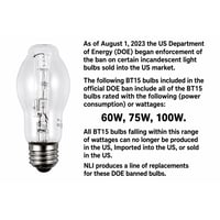 100BT15/HAL/CL Clear 120V 100W DOE Restricted Bulb 100BT15/HAL/CL Clear 120V 100W DOE Restricted Bulb - 100BT15/HAL/CL - Norman Lamps