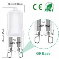 Q40G9-120V-FR Halogen 120V 40W G9 Loop Pin Base Frosted Glass Q40G9-120V-FR Halogen 120V 40W G9 Loop Pin Base Frosted Glass - Q40G9-120V-FR - Norman Lamps