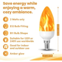 LED-FFB10-E12-Y Flame Effect LED B10 Bulb LED-FFB10-E12-Y Flame Effect LED B10 Bulb - LED-FFB10-E12-Y - Norman Lamps