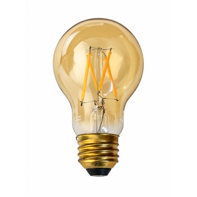 450 Lumens 5 Watt 2200K LED A19 Amber Glass Filament Light Bulb E26 Medium Base 120V LED-FA19D-5W-22 450 Lumens 5 Watt 2200K LED A19 Amber Glass Filament Light Bulb E26 Medium Base 120V LED-FA19D-5W-22 - Norman Lamps