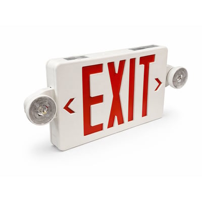LEDCXTEU2RW LED RED Emergency Light/Exit Combo - RED Letters - 120/277V - Double/Single Side