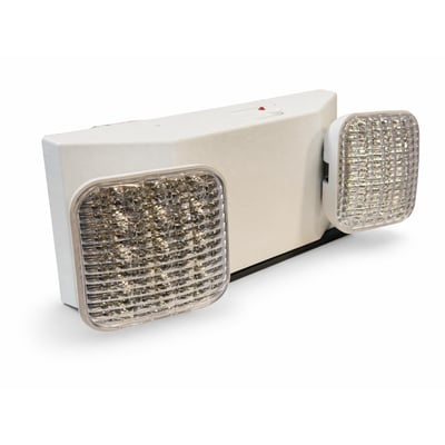 CEM-01-120 - LED Emergency Light - 120-277V - 90 Minute Battery Back-up - 1 Watt LED Per Head - White Finish CEM-01-120 - LED Emergency Light - 120-277V - 90 Minute Battery Back-up - 1 Watt LED Per Head - White Finish - Norman Lamps