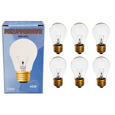 40A15/CL 6 PACK 130V Clear Appliance Bulb 40W - Norman Lamps