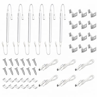 6 Pack 12-Inch Linkable LED Under Cabinet Light Fixture – 4W, 3000K Warm-White, 340 Lumens – N1238-4W-3K - Norman Lamps