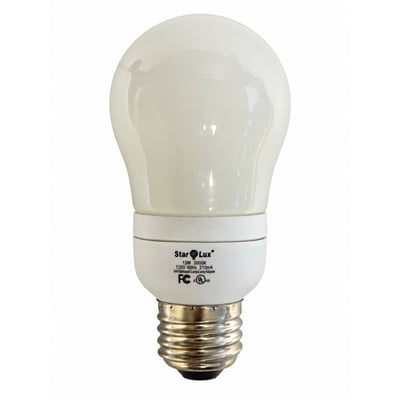 ES093-13W-5K - E26 A15 CFL 5000K Bright White - 630 Lumens 5000K Medium Base - CFL Spring Lamp - Limited Stock - Norman Lamps