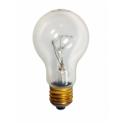 60W A19 230V Traffic signal - PFA safety coated -  PFA-TS60A19/230V Clear 8,000 Hours - 230 Volt - 60 Watt A19 Clear - Norman Lamps